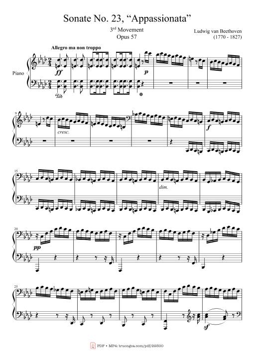 Sonate No. 23, Appassionata 3rd Movement