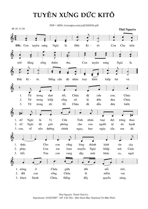 Tuyeen Xwng Đức Kitô