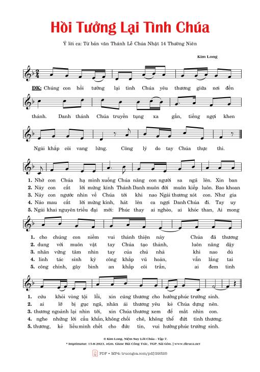 Hồi Tưởng Lại Tình Chúa