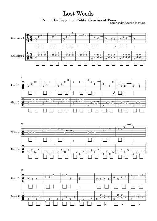 Lost Woods Guitar TAB