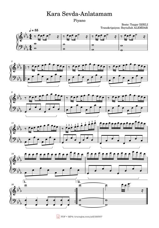 Kara Sevda-Anlatamam Piano