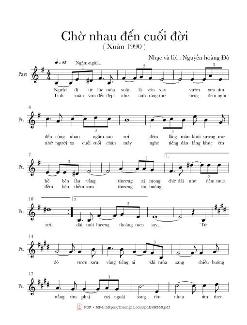 Sheet PDF of Chờ nhau đến cuối đời