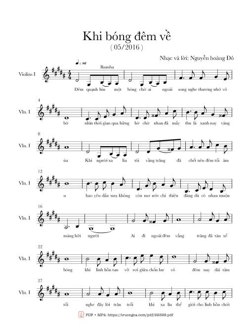 Sheet PDF of Khi bóng đêm về