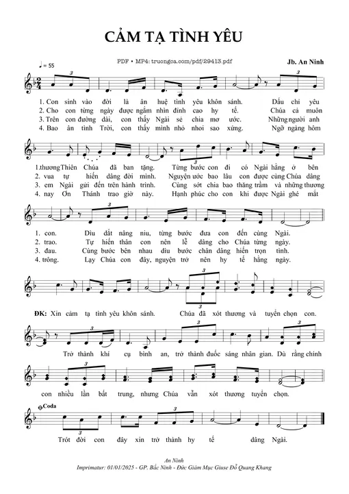 Sheet PDF of Cảm Tạ Tình Yêu