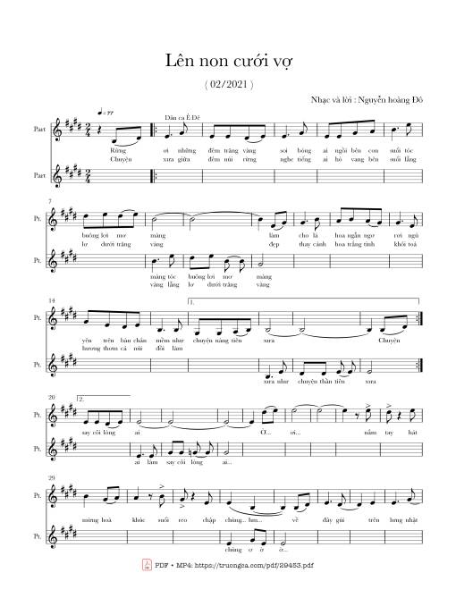 Sheet PDF of Lên non cưới vợ