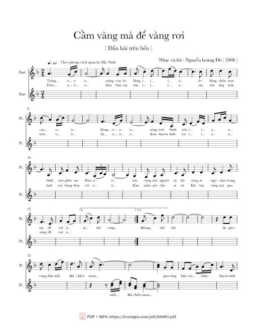 Sheet PDF of Cầm vàng mà để vàng rơi (Gót hài trên bến)