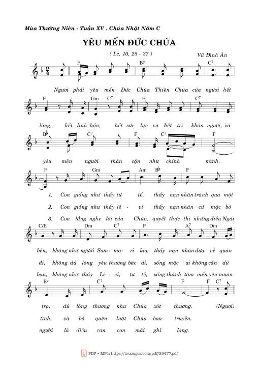 Sheet PDF of Yêu Mến Đức Chúa (Lm.)