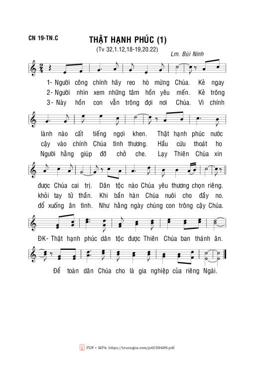 Sheet PDF of Thánh Vịnh 32, Thật Hạnh Phúc. 1