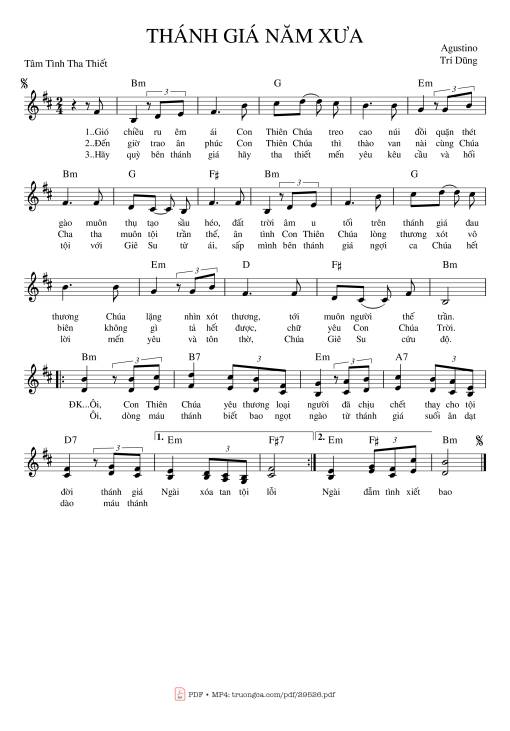 Sheet PDF of Thánh giá năm xưa