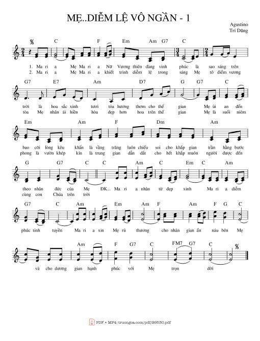 Sheet PDF of Mẹ diễm lệ vô ngần 1