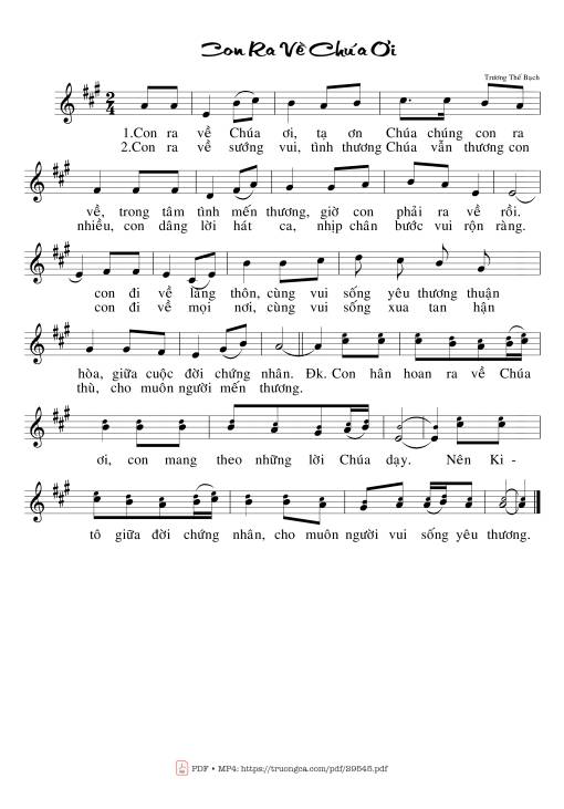 Sheet PDF of Con Ra Về Chúa Ơi