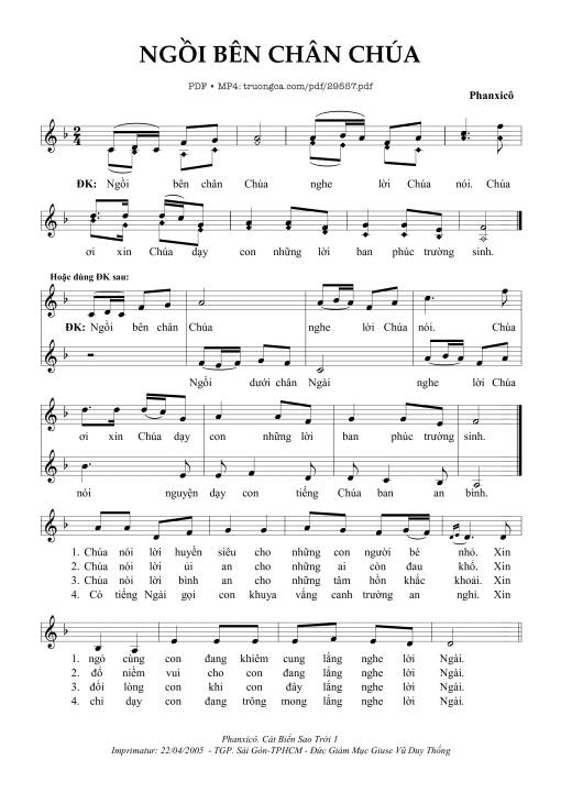 Sheet PDF of Ngồi Bên Chân Chúa