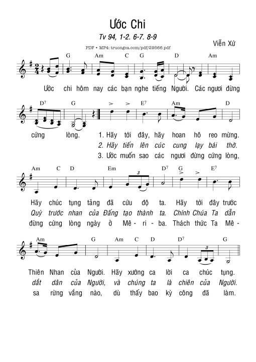 Sheet PDF of Thánh Vịnh 94, Ước Chi