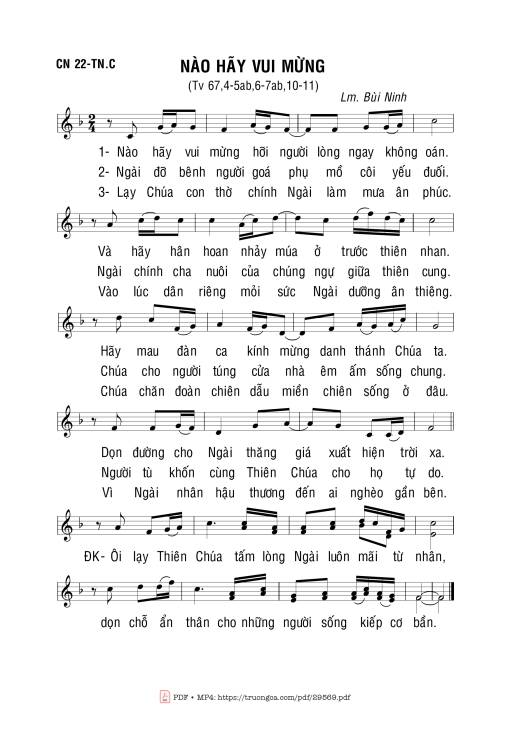 Thánh Vịnh 67, Nào Hãy Vui Mừng