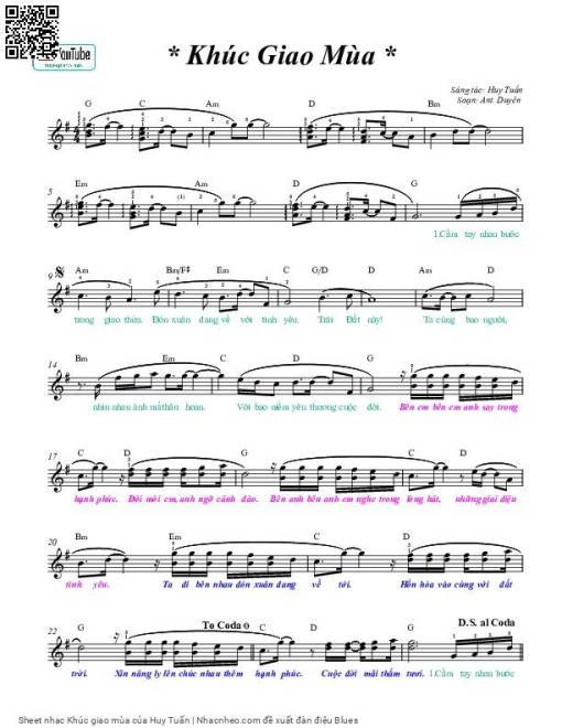 Sheet PDF of Khúc giao mùa