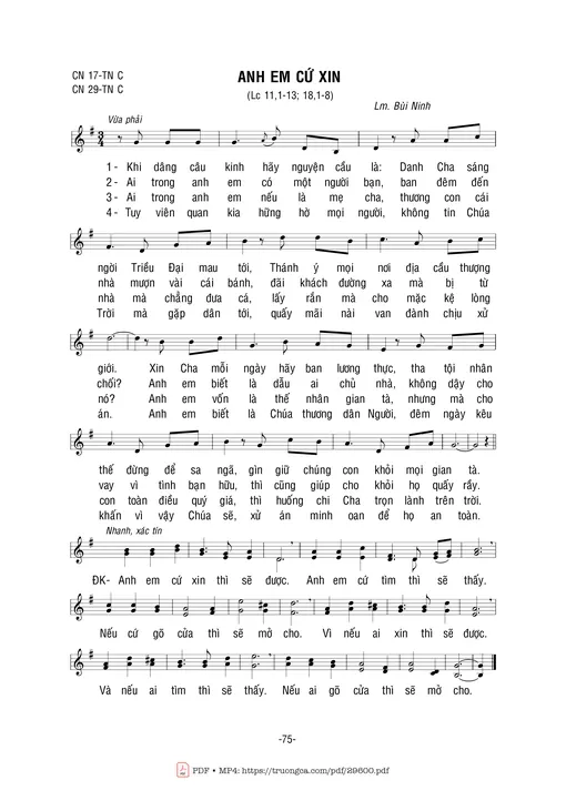 Anh Em Cứ Xin - Bùi Ninh