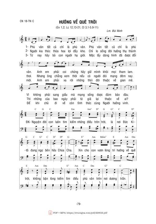 Sheet PDF of Hướng Về Quê Trời