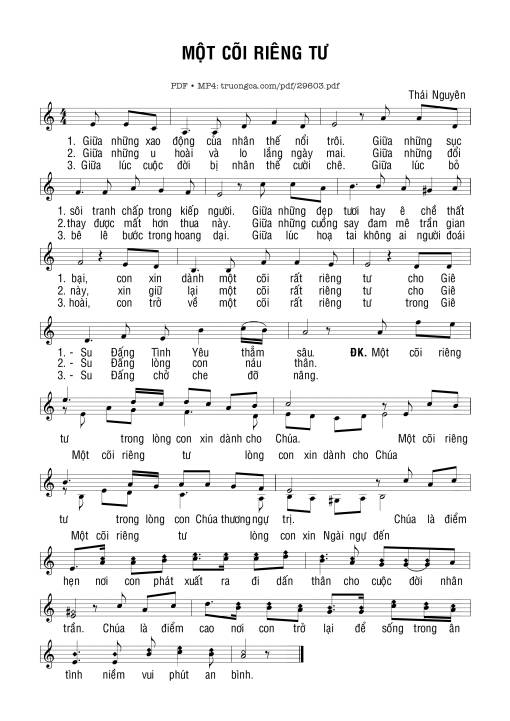 Sheet PDF of Một Cõi Riêng Tư