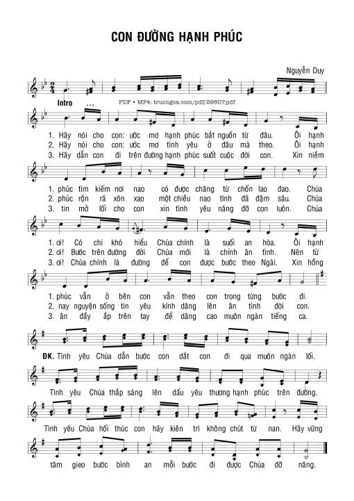 Sheet PDF of Con Đường Hạnh Phúc