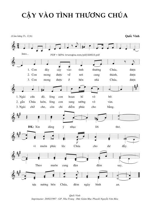 Cậy Vào Tình Thương Chúa