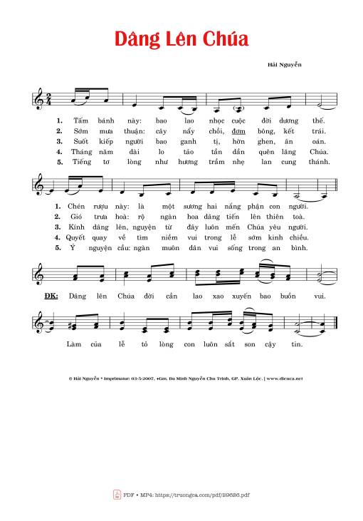 Dâng Lên Chúa - Hải Nguyễn
