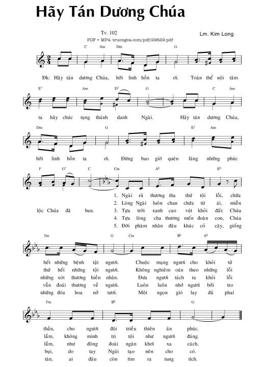 Thánh Vịnh 102, Hãy Tán Dương Chúa