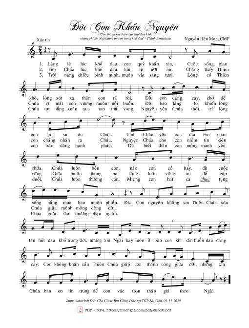 Đời Con Khấn Nguyện
