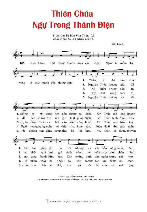 Thiên Chúa Ngự Trong Thánh Điện