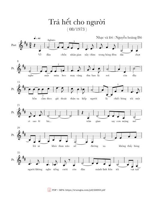Sheet PDF of Trả hết cho người
