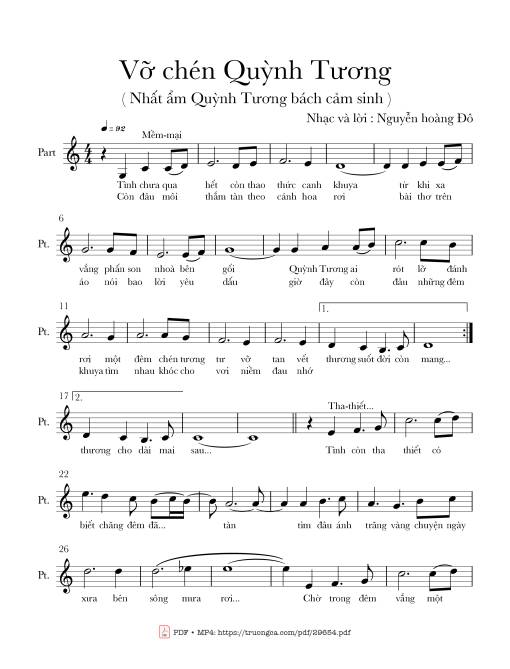 Sheet PDF of Vỡ chén quỳnh tương