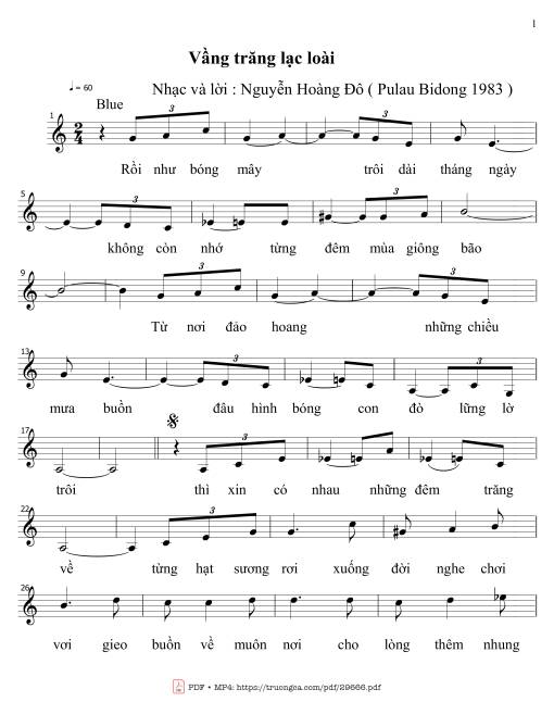 Sheet PDF of Vầng trăng lạc loài