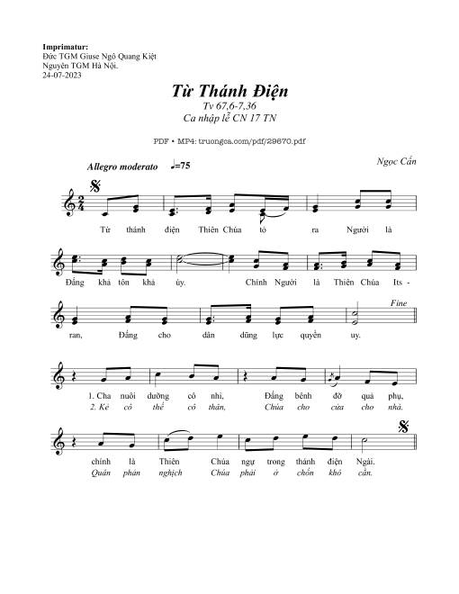 Từ Thánh Điện (Chúa Nhật 17 Thường Niên C)