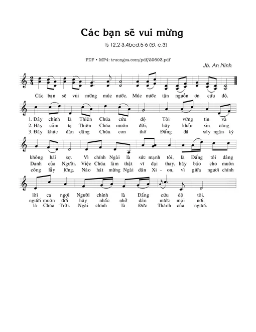 Các bạn sẽ vui mừng (Is. 12)