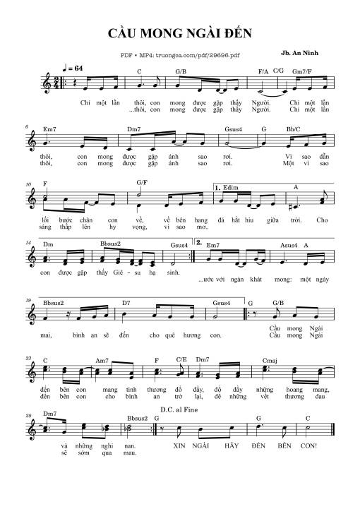 Sheet PDF of Cầu mong Ngài đến