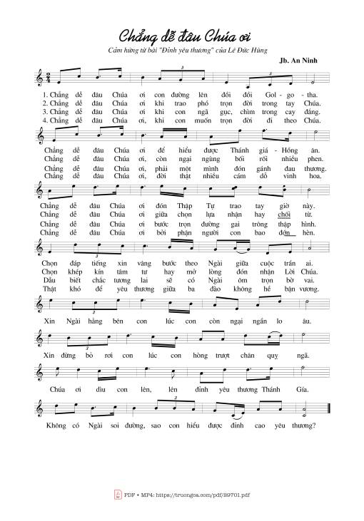Sheet PDF of Chẳng dễ đâu Chúa ơi