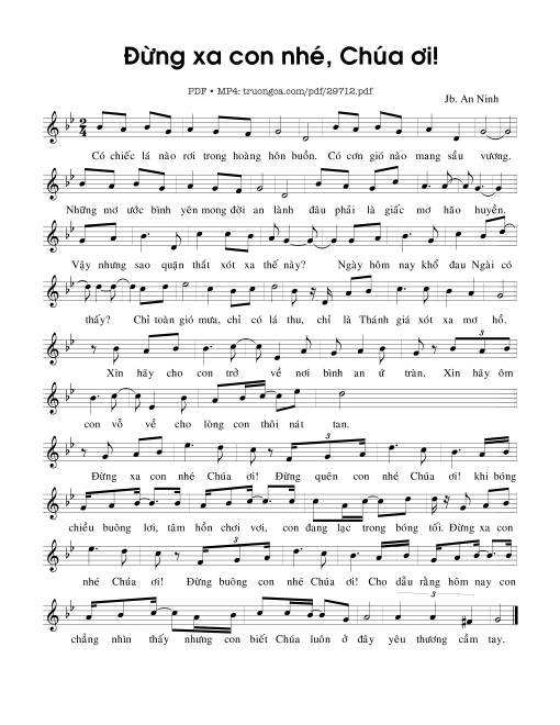 Sheet PDF of Đừng xa con nhé, Chúa ơi