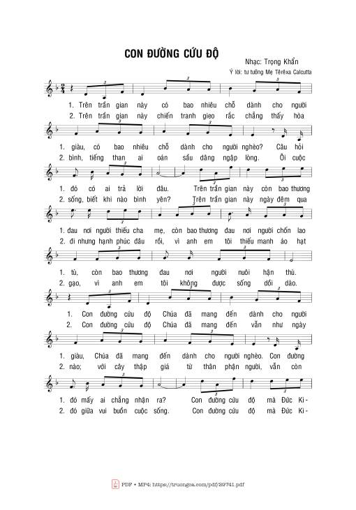 Sheet PDF of Con đường cứu độ