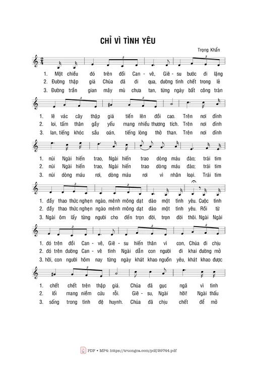 Sheet PDF of Chỉ vì tình yêu