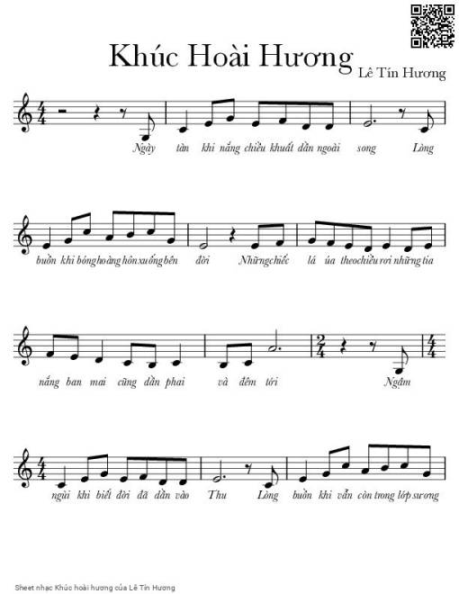 Sheet PDF of Khúc hoài hương