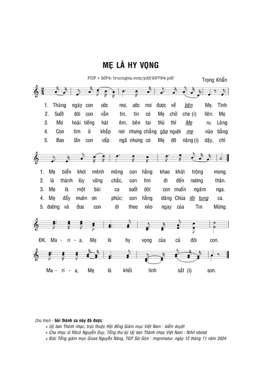 Mẹ là hy vọng - Trọng Khẩn