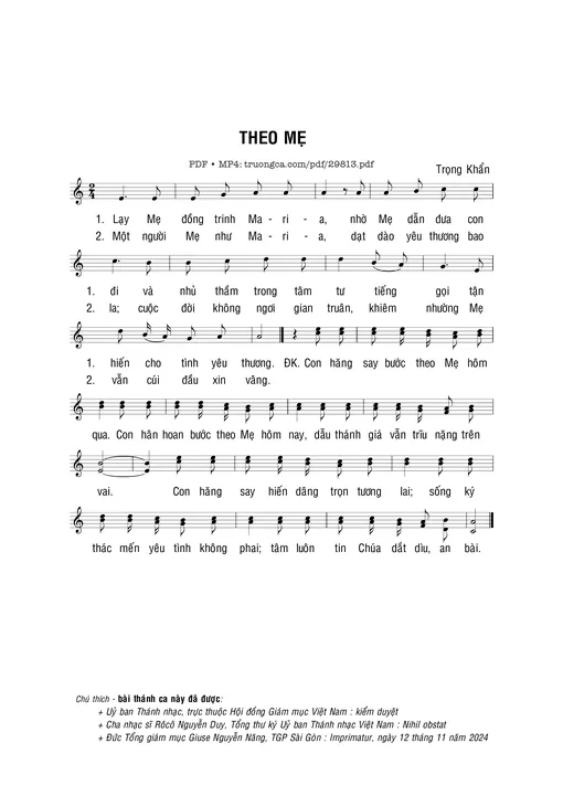 Theo Mẹ - Trọng Khẩn