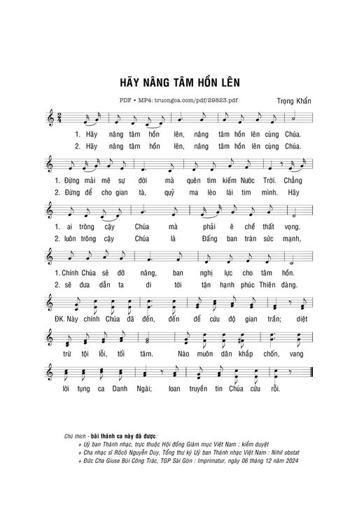 Sheet PDF of Hãy nâng tâm hồn lên