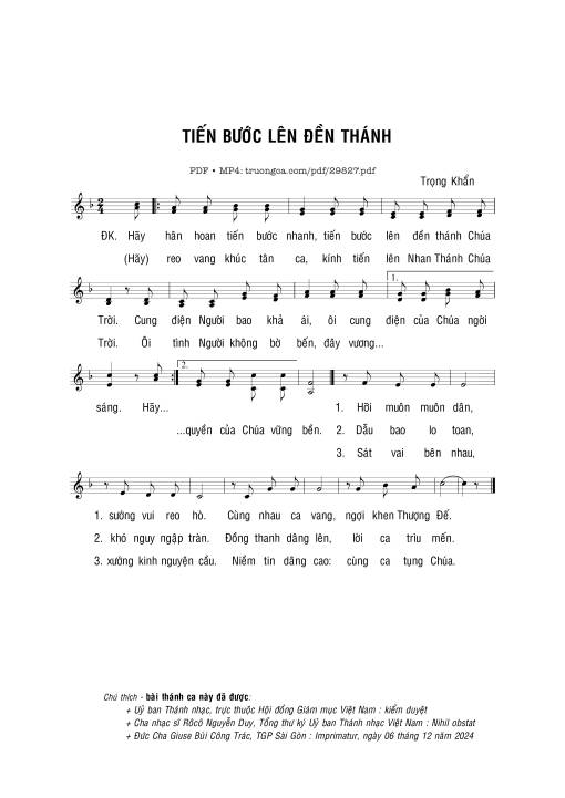 Sheet PDF of Tiến bước lên đền thánh