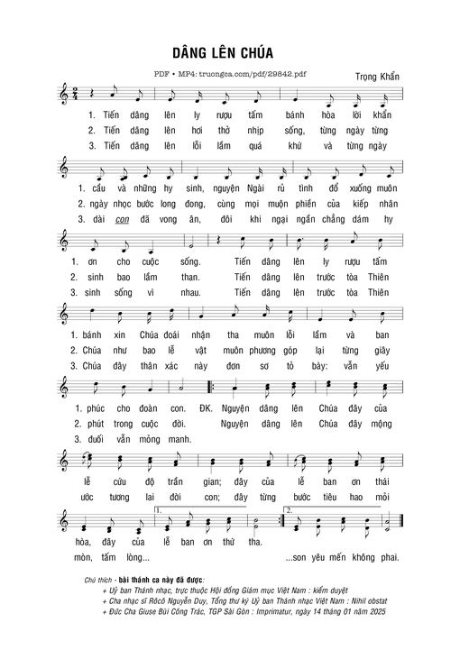 Dâng lên Chúa - Trọng Khẩn