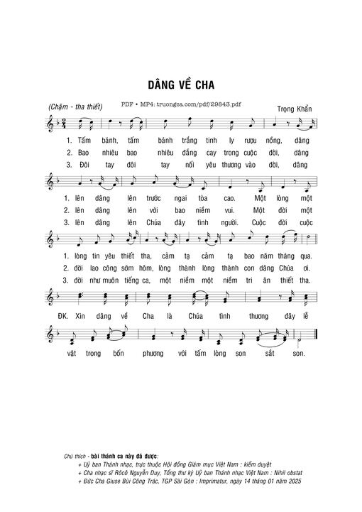 Dâng về Cha - Trọng Khẩn