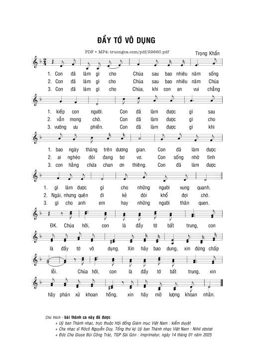 Sheet PDF of Đầy tớ vô dụng