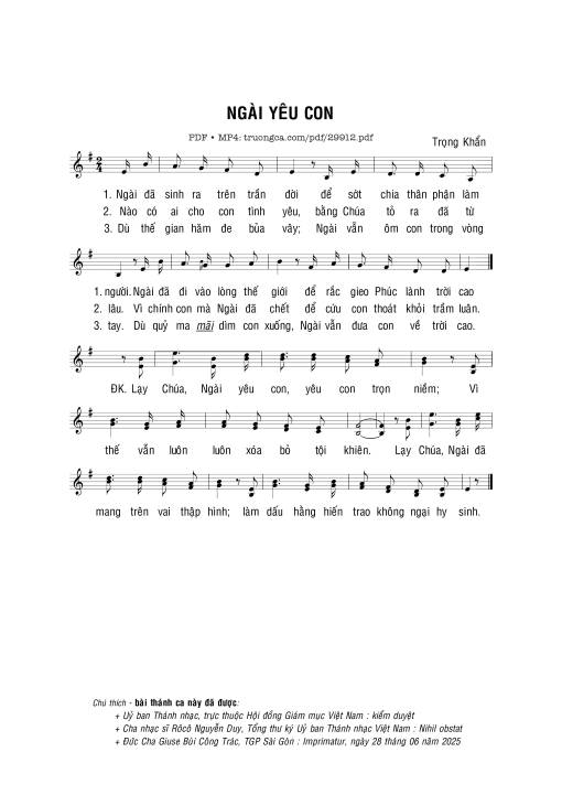 Ngài yêu con - Trọng Khẩn