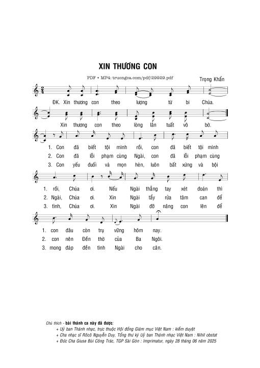 Xin thương con - Trọng Khẩn