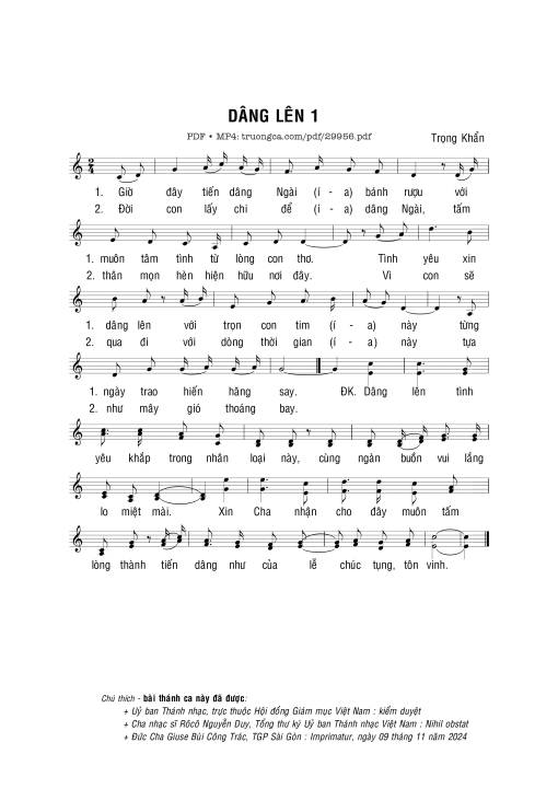 Dâng lên I - Trọng Khẩn