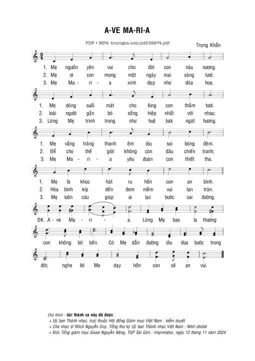 Ave Maria - Trọng Khẩn